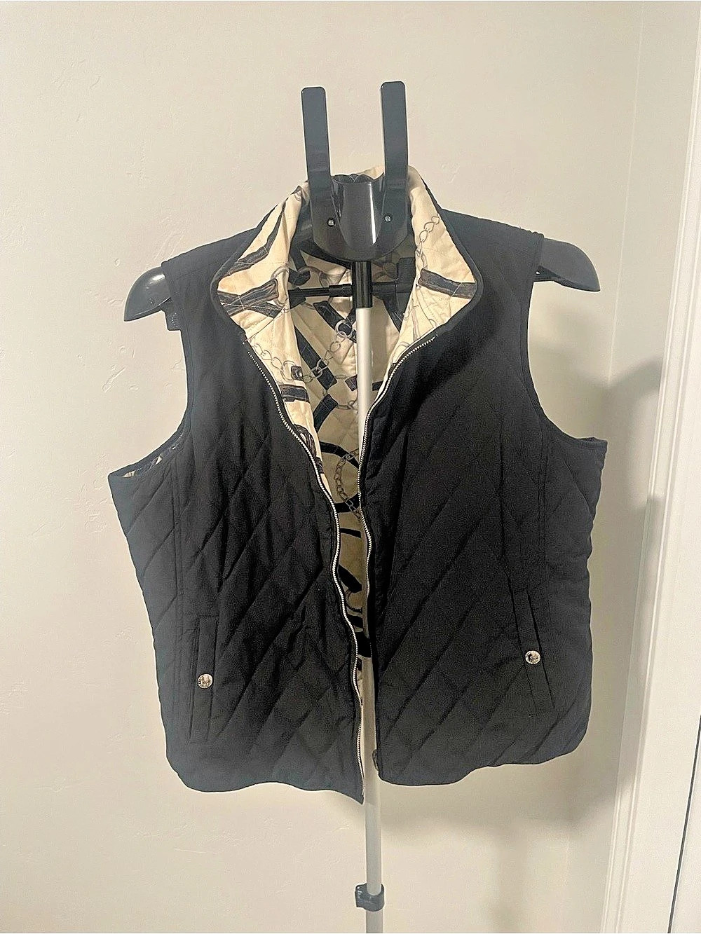 Ralph Lauren Quilted Reversible Vest in Black Like New